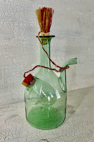 VINTAGE ITALIAN GREEN GLASS DECANTER - IN STORE PICKUP ONLY