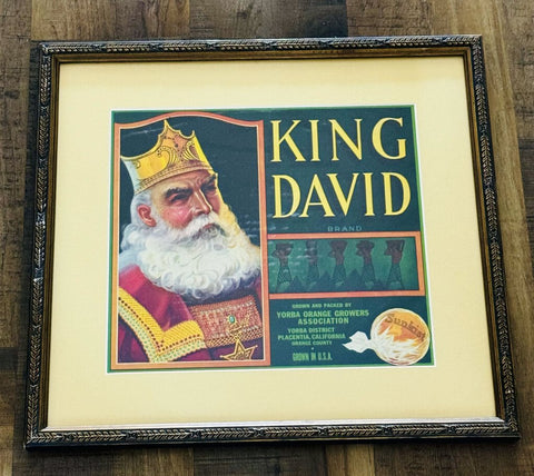 King David Citrus Label Matted & Framed