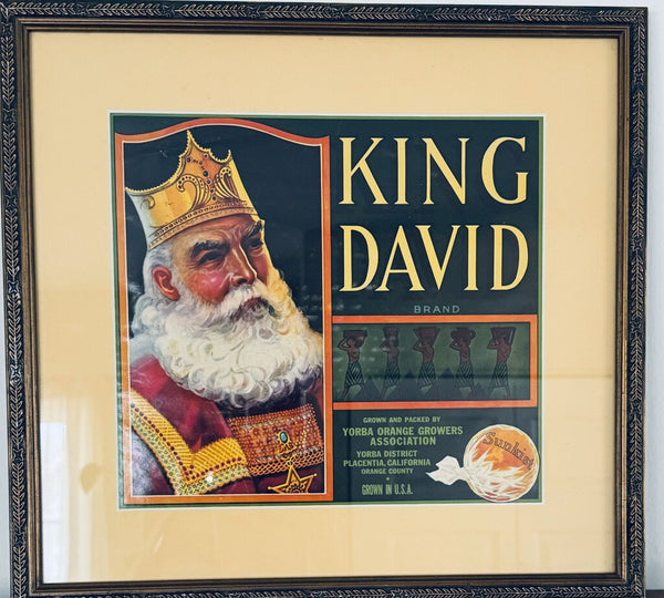 King David Citrus Label Matted & Framed