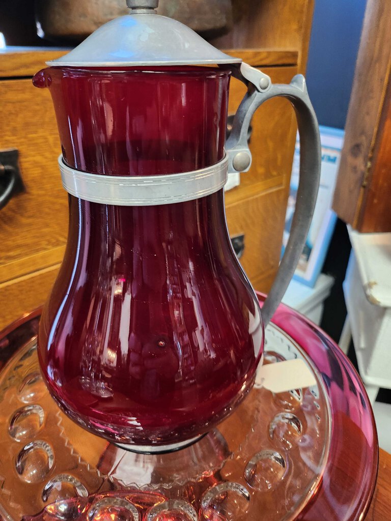 Red pitcher 10" tall