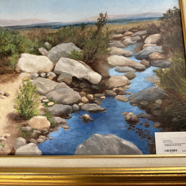 Framed Oil on Canvas Framed Landscape /Creek 25x22