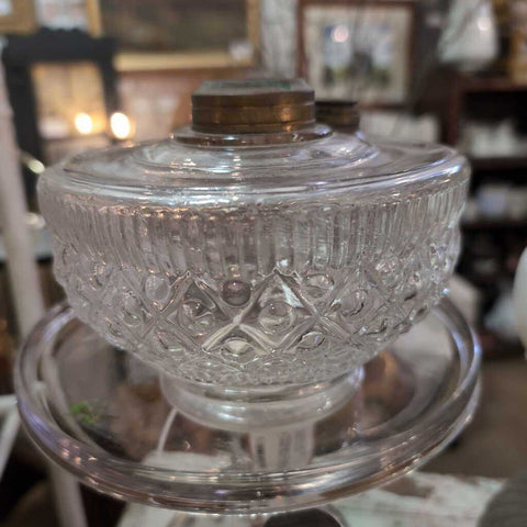 Vintage Glass Oil Lamp Vase 4x6