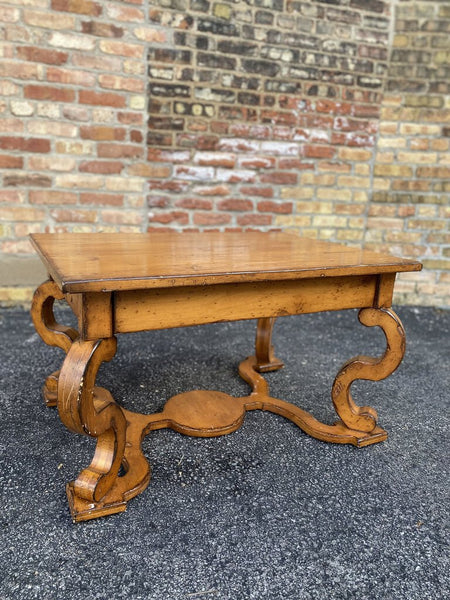 Vintage wood stroll legged coffee table